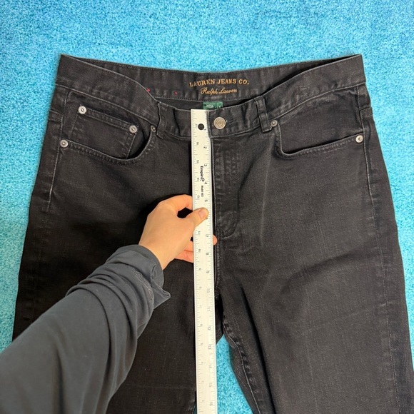 Vintage RALPH LAUREN WOMENS Y2K JEANS Size 12 Classic Bootcut Mid Rise Black - Picture 5 of 14